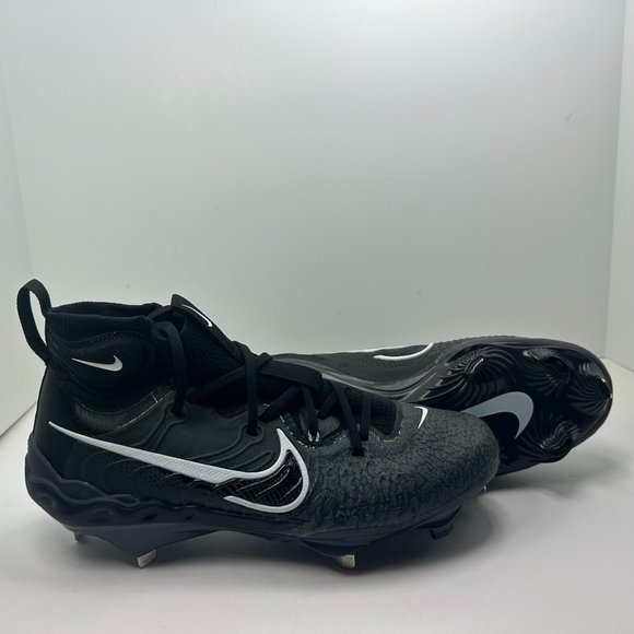 New Men's Nike Alpha Huarache NXT Black Metal Baseball Cleats DJ6517-010 - Picture 1 of 11